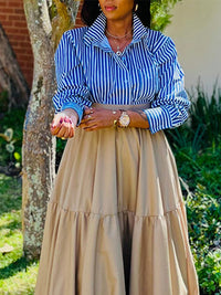 Beautiedoll Stripe Shirt & Ruffle Skirt Set