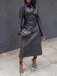 Beautiedoll Faux-Leather Shirt & Skirt Set