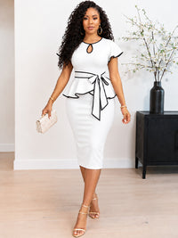 Contrast Tied Bodycon Dress