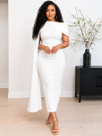 Solid Draped Bodycon Dress