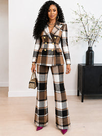 Plaid Blazer & Pants Set