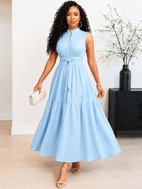 Solid Tied Sleeveless Dress