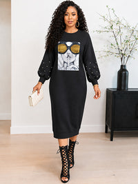 Quiet And Shine Sweatshirt Dress