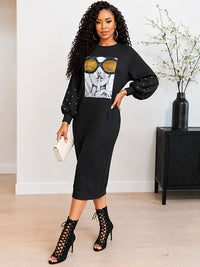 Quiet And Shine Sweatshirt Dress
