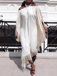 Beautiedoll White Halter Fringe Dress