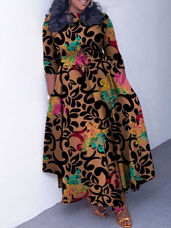 Beautiedoll Printed Tied Dress