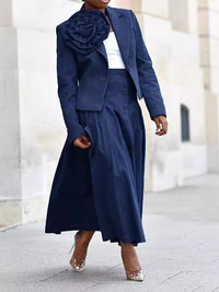 Denim Blazer & Skirt Set