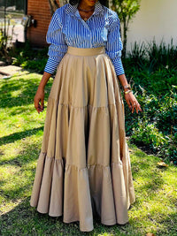 Beautiedoll Stripe Shirt & Ruffle Skirt Set