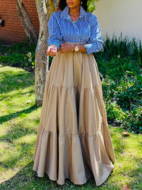 Beautiedoll Stripe Shirt & Ruffle Skirt Set