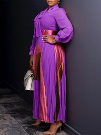 Beautiedoll Colorblock Pleated Dress