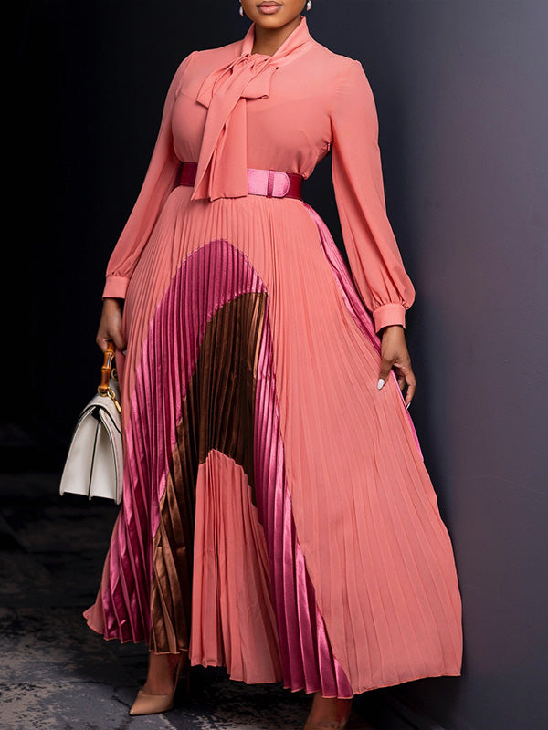 Beautiedoll Colorblock Pleated Dress
