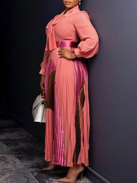 Beautiedoll Colorblock Pleated Dress