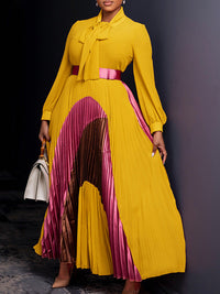 Beautiedoll Colorblock Pleated Dress