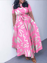Beautiedoll Printed Tied Maxi Dress