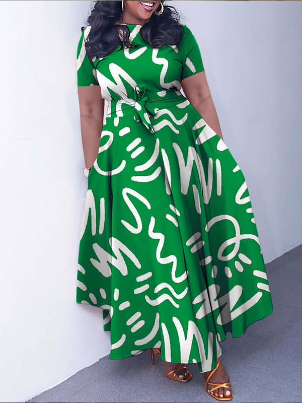 Beautiedoll Printed Tied Maxi Dress