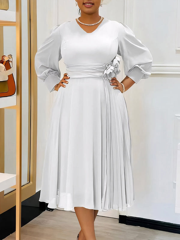 Beautiedoll V-Neck Pleated Dress