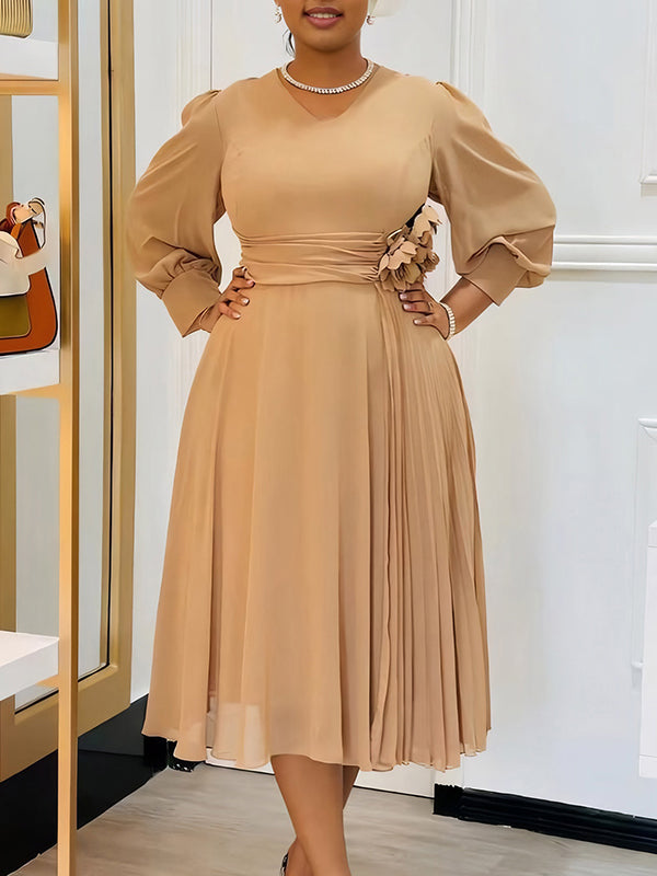 Beautiedoll V-Neck Pleated Dress
