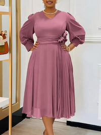 Beautiedoll V-Neck Pleated Dress