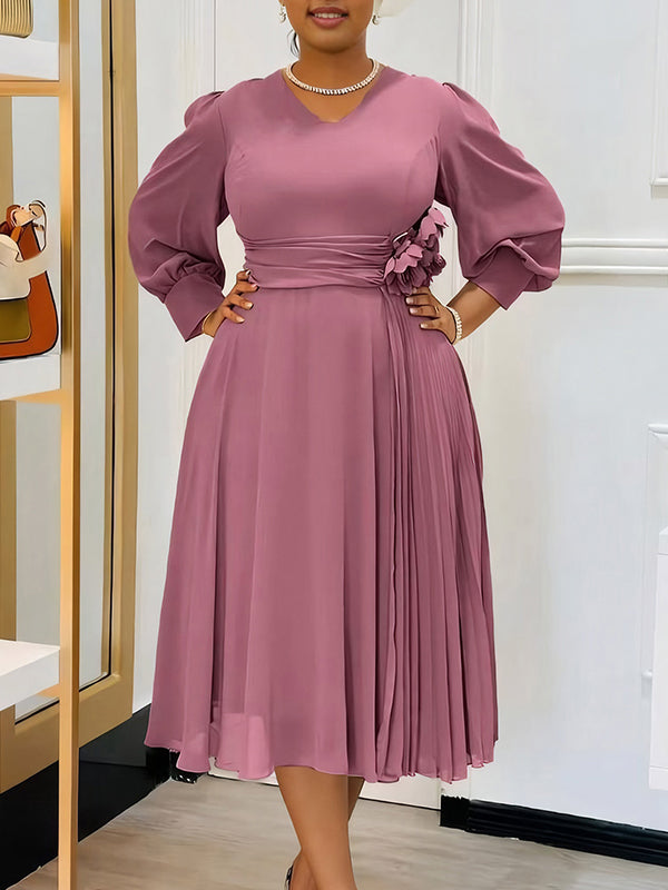 Beautiedoll V-Neck Pleated Dress