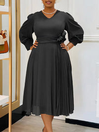 Beautiedoll V-Neck Pleated Dress