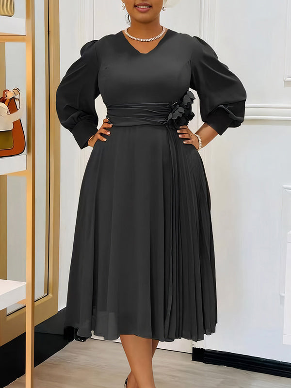 Beautiedoll V-Neck Pleated Dress