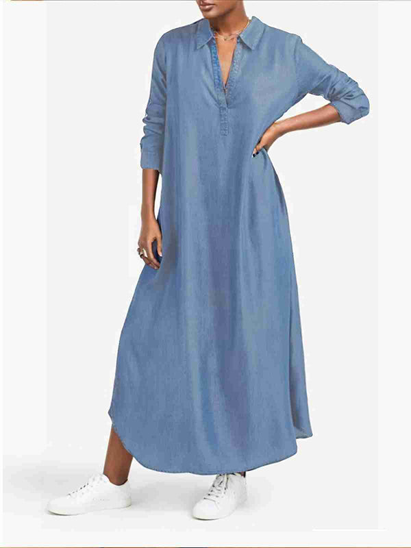 Beautiedoll Denim V-Neck Dress