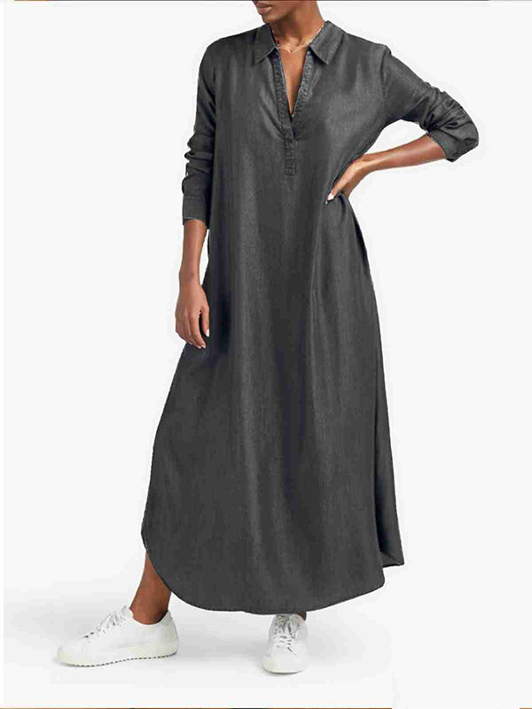 Beautiedoll Denim V-Neck Dress