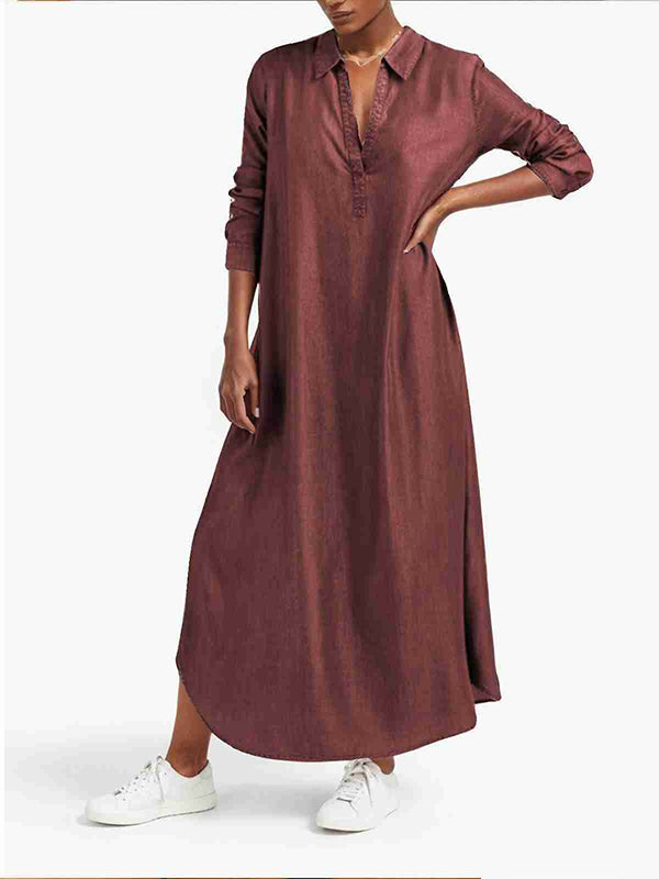 Beautiedoll Denim V-Neck Dress