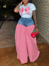 Bowknot Tee & Combo Pants Set