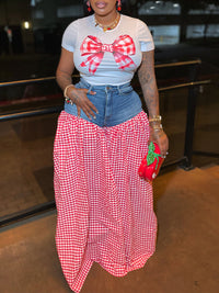 Bowknot Tee & Combo Pants Set