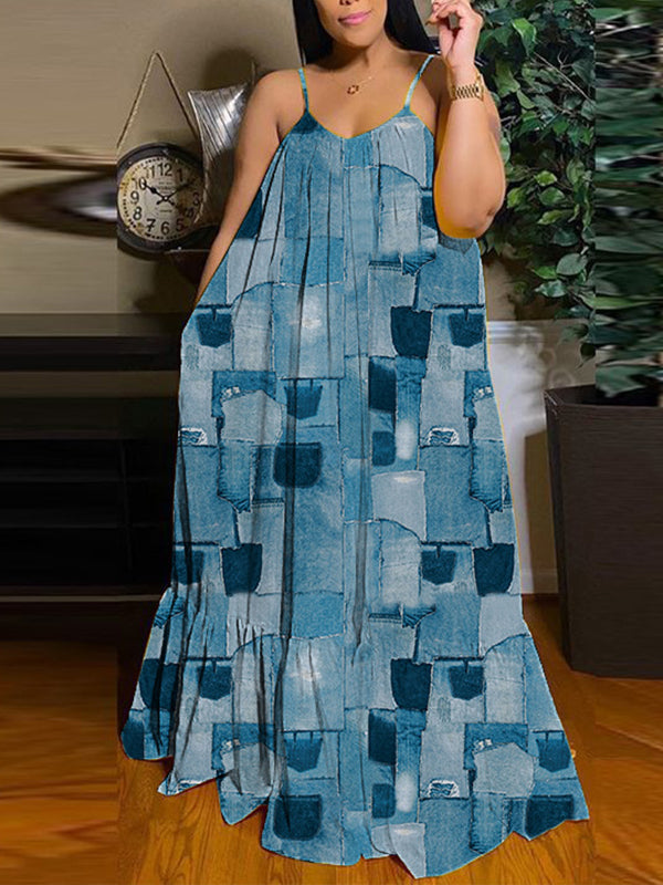 Printed Cami Maxi Dress--Clearance