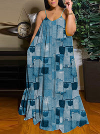 Printed Cami Maxi Dress--Clearance