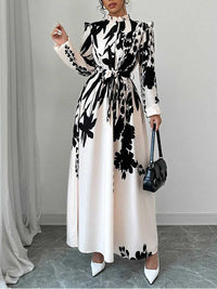 Beautiedoll Printed Tied Shirt Dress