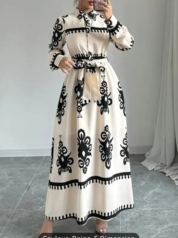 Beautiedoll Printed Shirt Dress