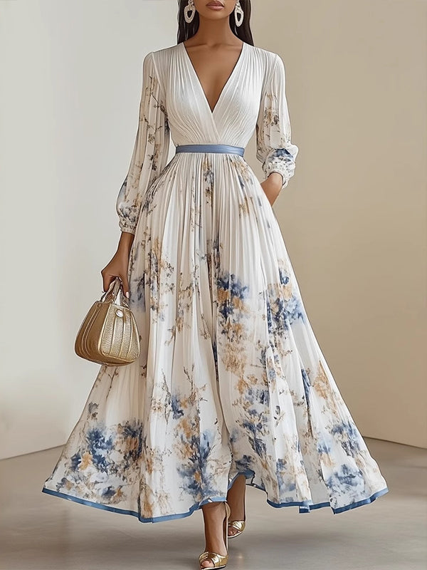 Beautiedoll Printed Pleated Dress