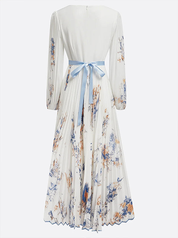 Beautiedoll Printed Pleated Dress