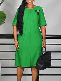 Beautiedoll Round-Neck Midi Dress