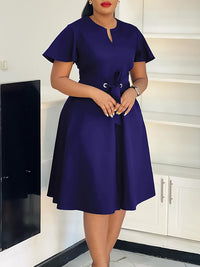 Solid Tied Midi Dress