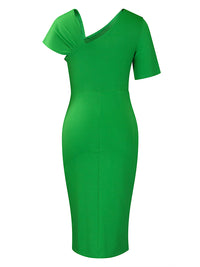 Beautiedoll Pearl-Studded Slit Bodycon Dress