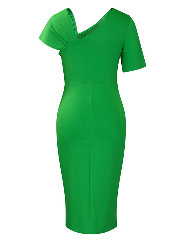 Beautiedoll Pearl-Studded Slit Bodycon Dress