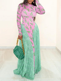 Two-Tone Combo Maxi Dress