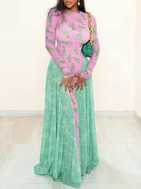 Two-Tone Combo Maxi Dress