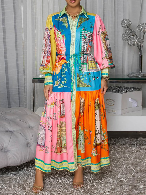 Beautiedoll Printed Shirt Dress