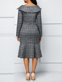 Beautiedoll Plaid Double-Breasted Dress