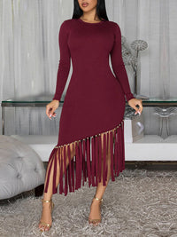 Beautiedoll Fringe Combo Bodycon Dress