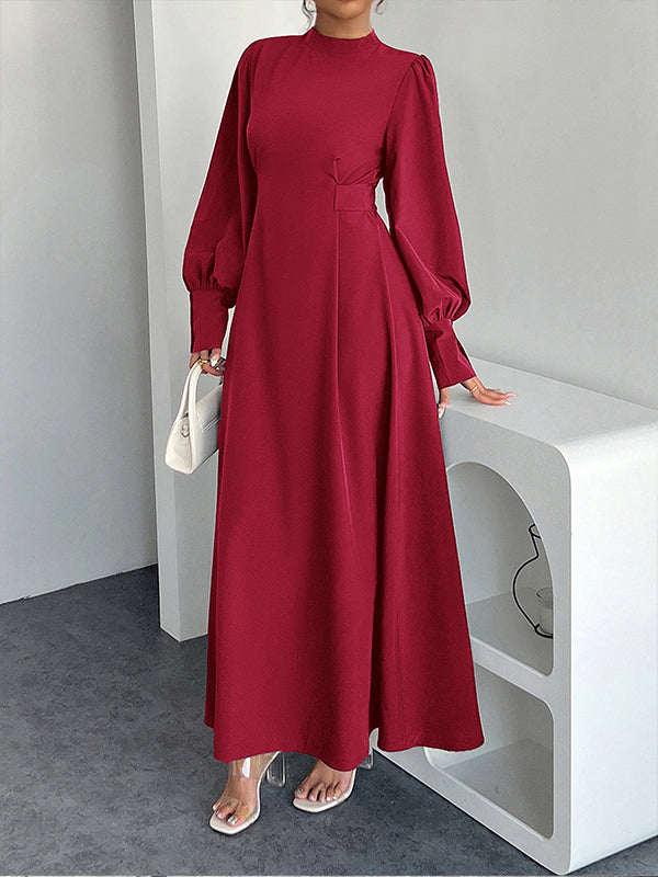 Beautiedoll Solid Tied Maxi Dress