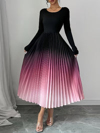 Ombre Pleated Dress