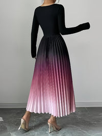 Ombre Pleated Dress