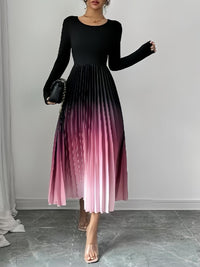 Ombre Pleated Dress