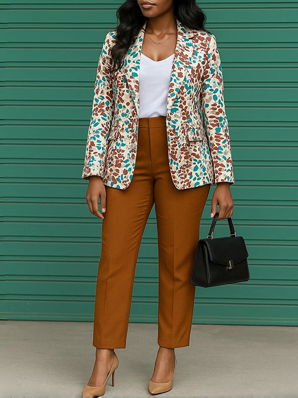 Printed Blazer & Pants Set